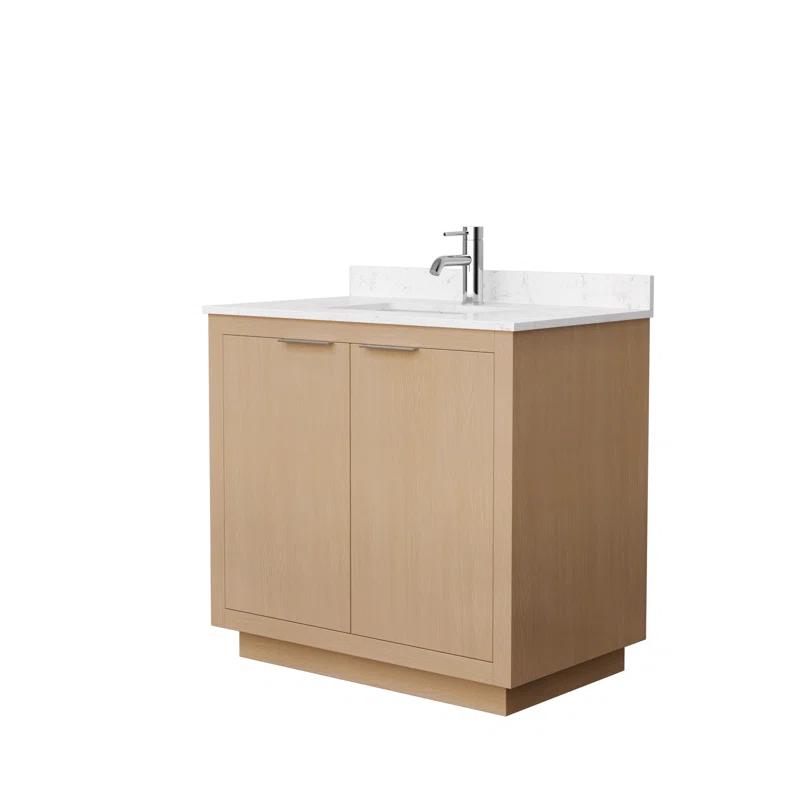 Wyndham Collection Maroni 36'' Single Bathroom Vanity with Marble Top