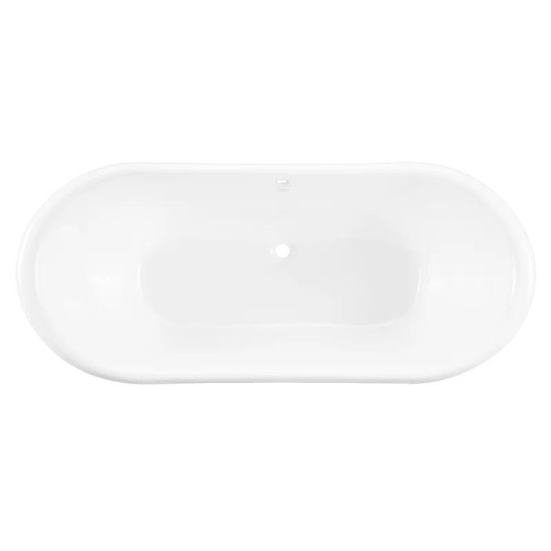 Dorset 66" Cast Iron Soaking Double Slipper Freestanding Tub with Drain and Overflow