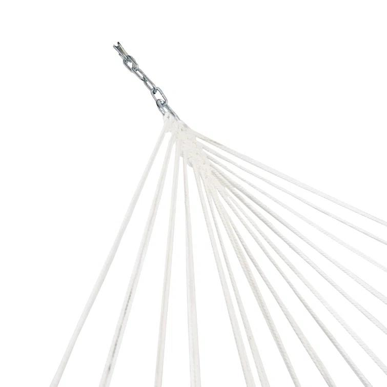 Arlmont & Co. Patrricia Quilted Polyester Curved Metal Spreader Bar Hammock with Pillow - Catalina Beach