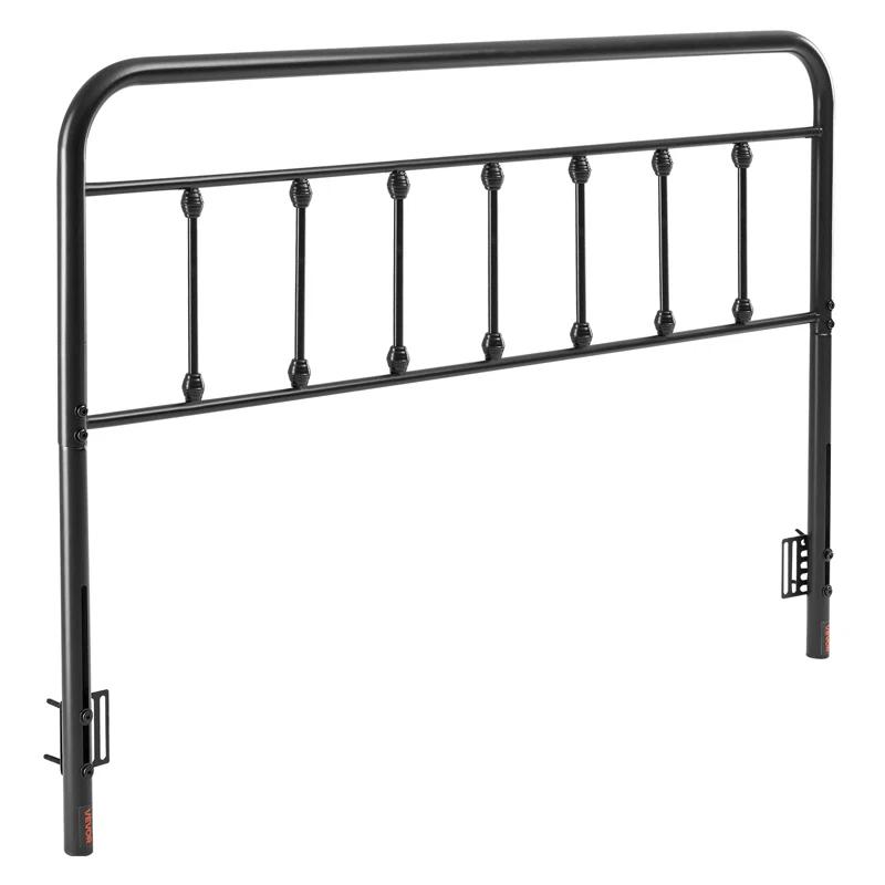 Rosalind Wheeler Metal Headboard, Queen Size Headboard with Adjustable Height, W59.65 x H40.55 x D1.5 inches, Ideal for Bedroom, Hotel, Homestay, Dormitory, Black