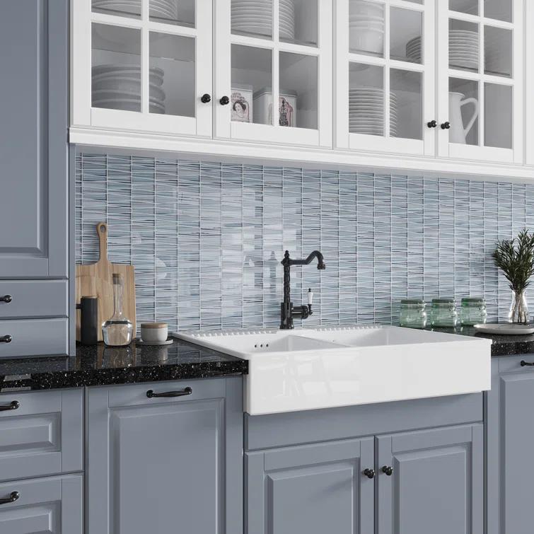 Apollo Tile 12"X12.9" Triangle Glass Mosaic Tile