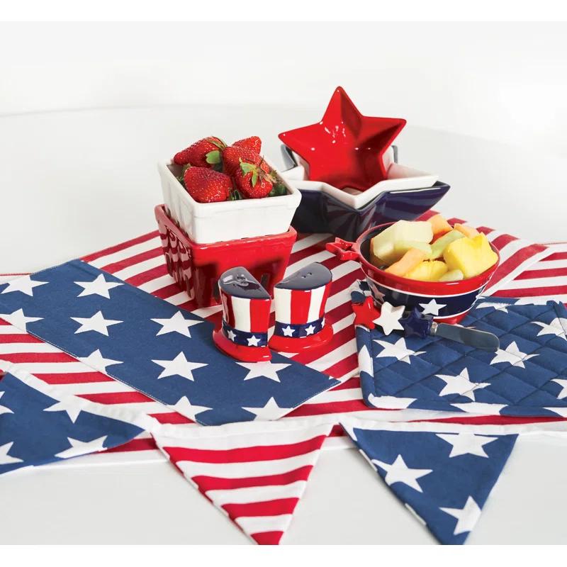Darby Home Co Nelsen Stars and Stripes Pot Holder & Oven Mitt Set