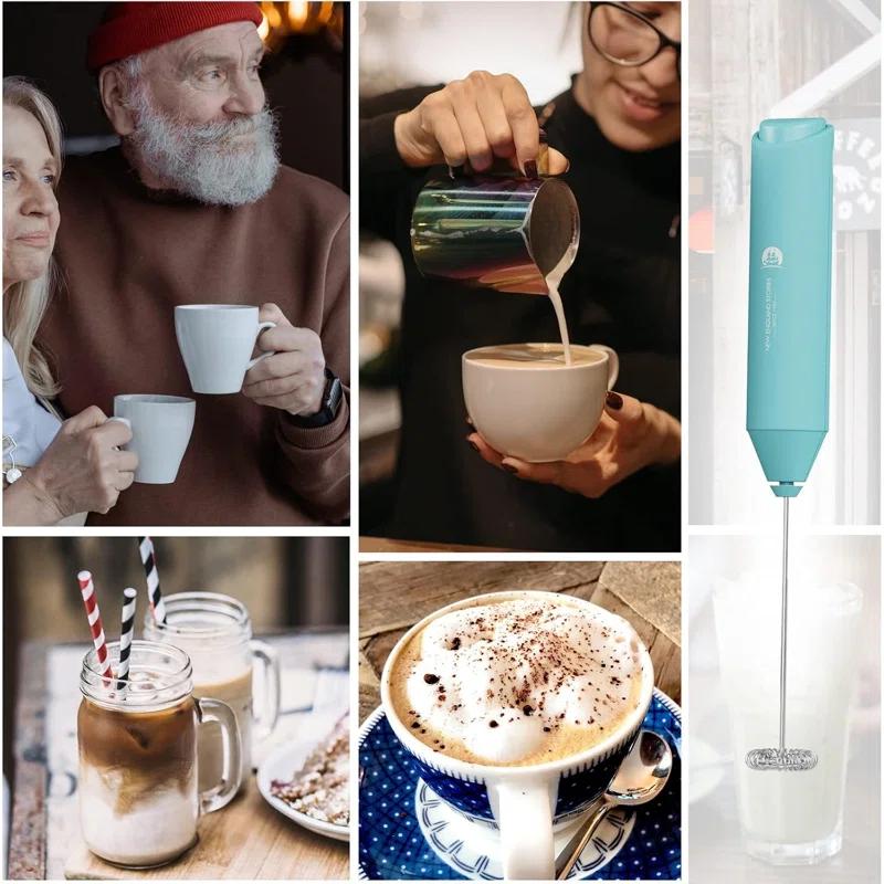 New England Stories Powerful Handheld Milk Frother & Foam Maker – Mini Whisk Drink Mixer For Coffee, Cappuccino, Latte, Matcha, Hot Chocolate (no Stand, Galaxy)