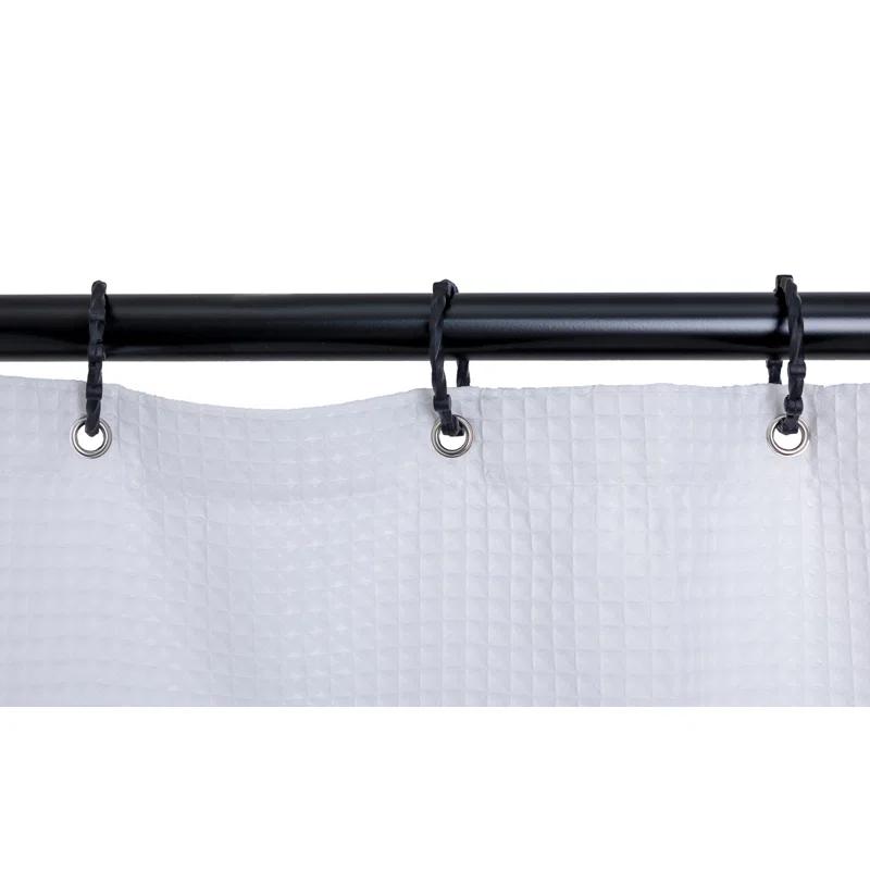 Utopia Alley Rustproof 54" L D-Shaped Fixed Shower Curtain Rod & Hook Set | Wayfair