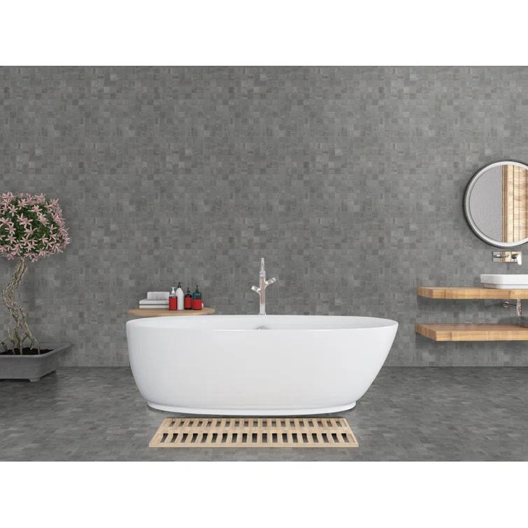Ackland 12" x 12" Matte Porcelain Mesh-Mounted Mosaic Wall & Floor Tile