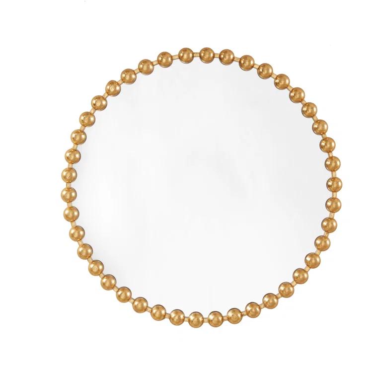Marlowe Beaded Round Metal Wall Mirror