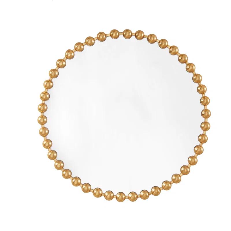 Marlowe Beaded Round Metal Wall Mirror