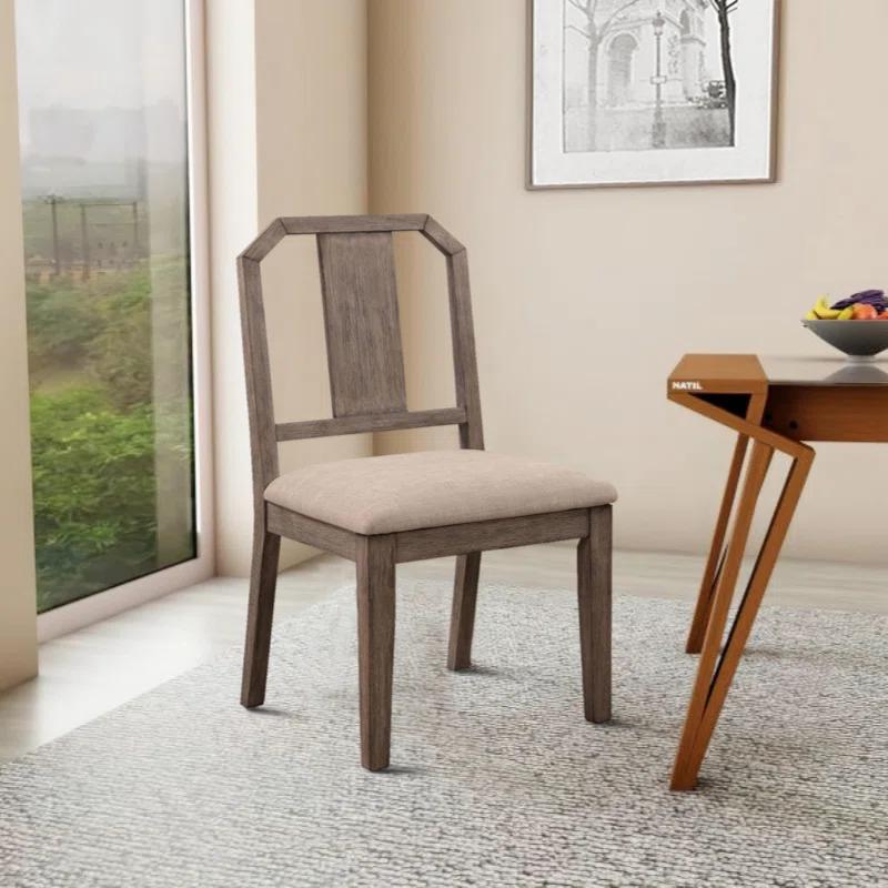 Wenty Wood+Fabric Upholstered Side Chair (Set of 2)