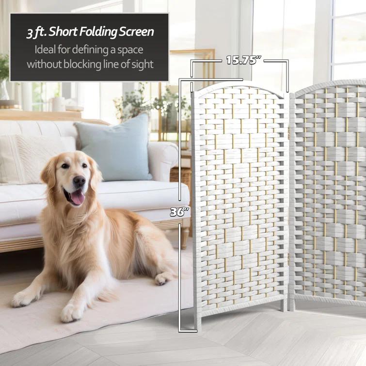Red Barrel Studio® Short Diamond Weave Folding Screen