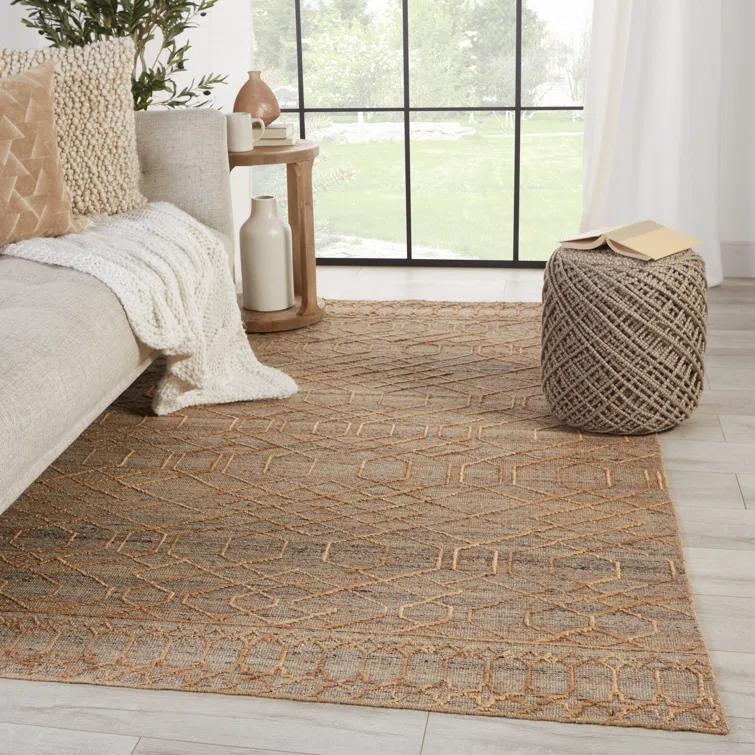 Ceres Handwoven Jute-Blend Rug - Beige and Gray / 9' x 12'