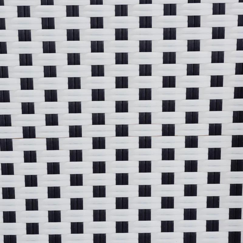 Bayou Breeze Cada Rattan Arm Chair in Black/White/Natural (Set of 2)