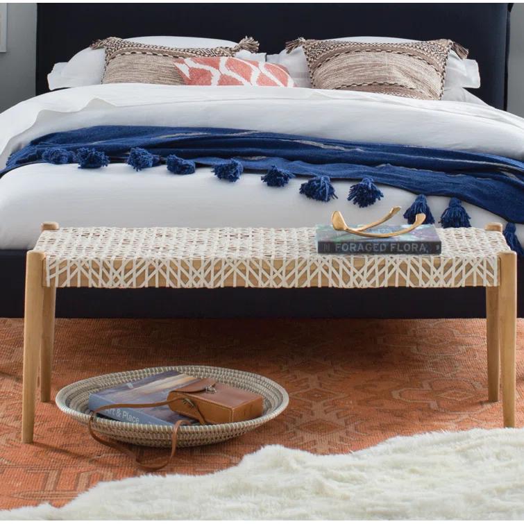 Kazbah 47" Genuine Leather Bench