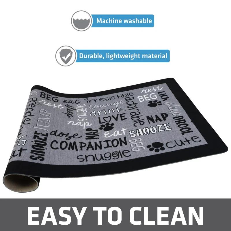 Drymate Pet Bowl Placemat, Feeding Mat For Dog & Cat - Thin, Absorbent, Waterproof, Machine Washable