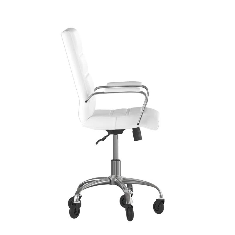 Flash Furniture Mid-Back Executive Swivel Office Chair with Arms, and Transparent Roller Wheels
