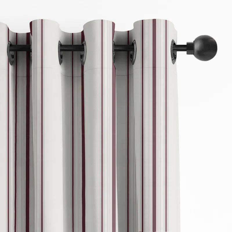 6ix Tailors Fine Linens August Stripe Grommet Drapery Panels - Pair