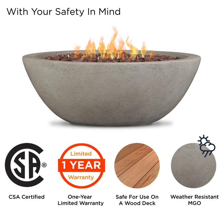 Fernanda Fire Bowl - Gray / Round