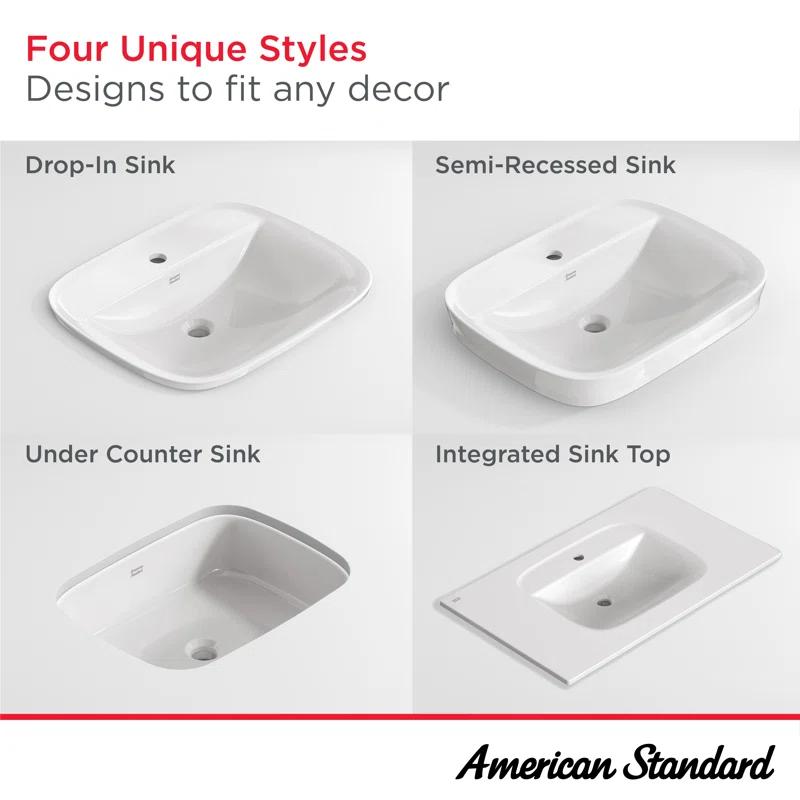 American Standard Aspirations 18'' Vitreous China Rectangular Bathroom Sink with Faucet and Overflow
