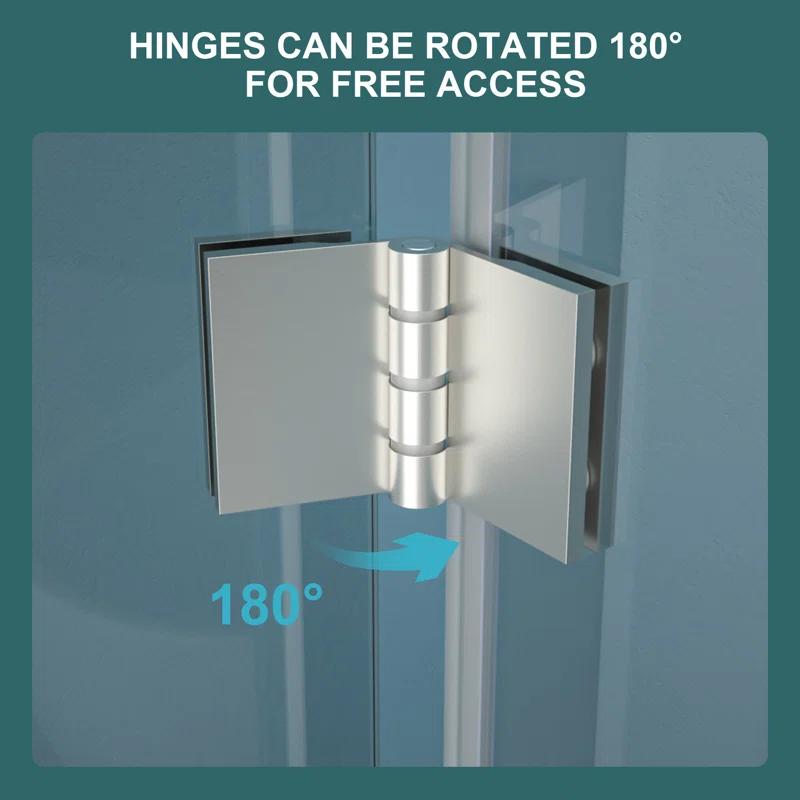 walterwork WYDHF170782Q 36"W x 72"H Folding Tempered Glass Shower Door