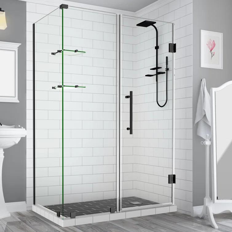 Aston Bromley GS Frameless 32.38" x 72" Rectangle Hinged Shower Enclosure SEN962EZ-MB-573532-10