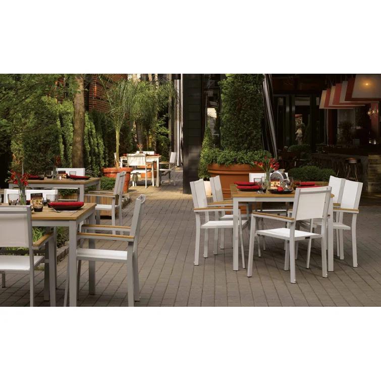 Oxford Garden Travira Stacking Patio Arm Chair (Set of 4)