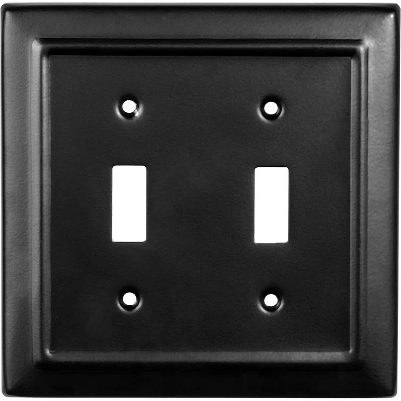 Monarch Abode Architectural 2 - Gang Toggle Light Switch Standard Wall Plate (Set of 2)