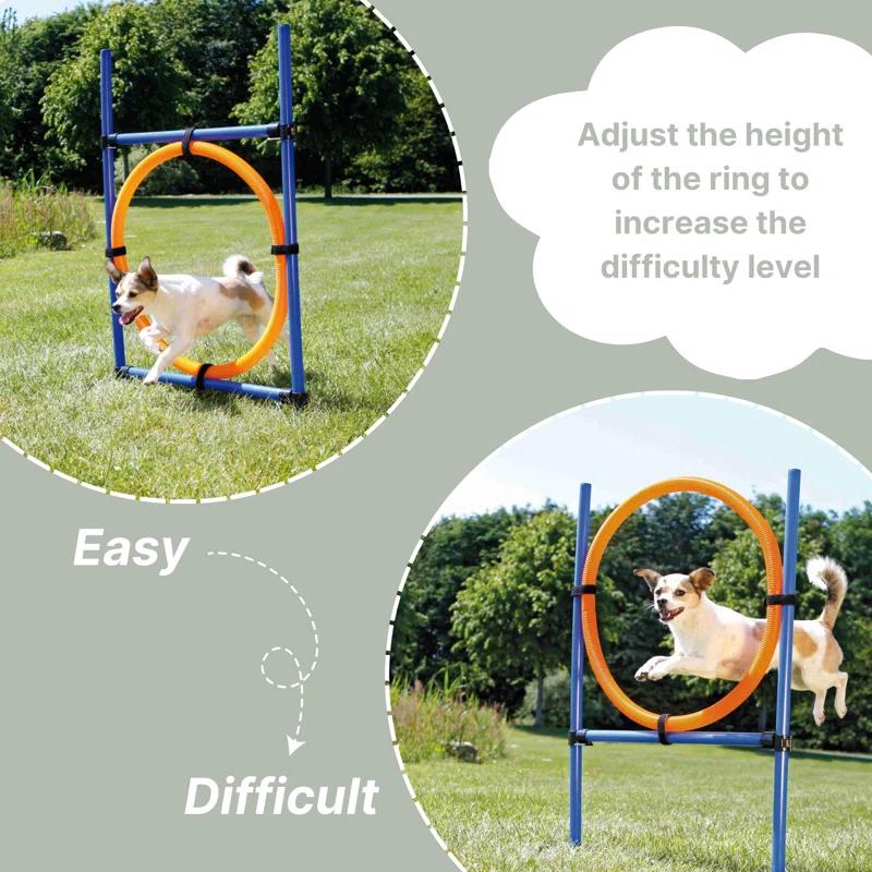 TRIXIE Dog Agility Ring, Portable Dog Hoop, Obstacle Course Equipment