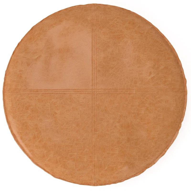 Simpli Home Brody Faux Leather Pouf