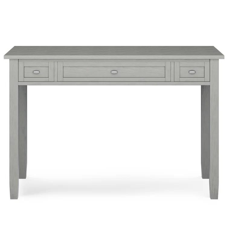 Simpli Home Warm Shaker 48"W Solid Wood Desk, Transitional Style with Keyboard Tray