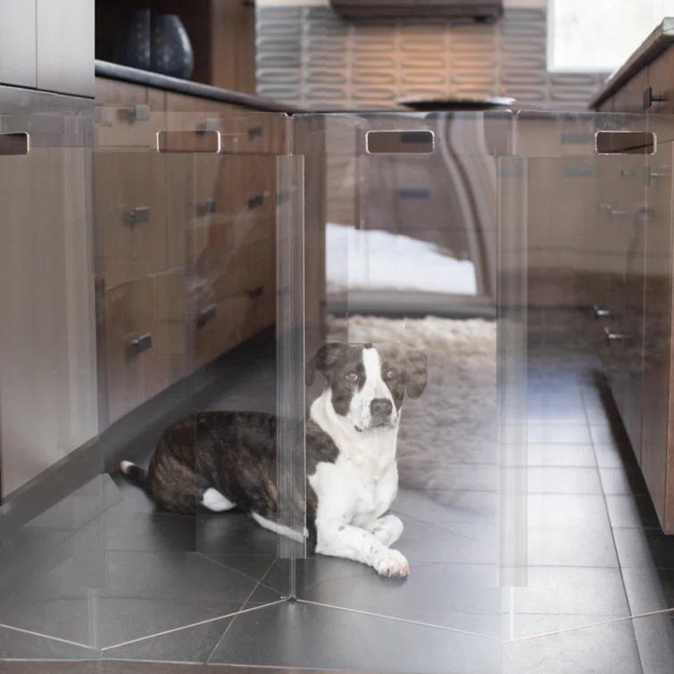 Hiddin Clear Freestanding Tall Zig Zag Pet Gate