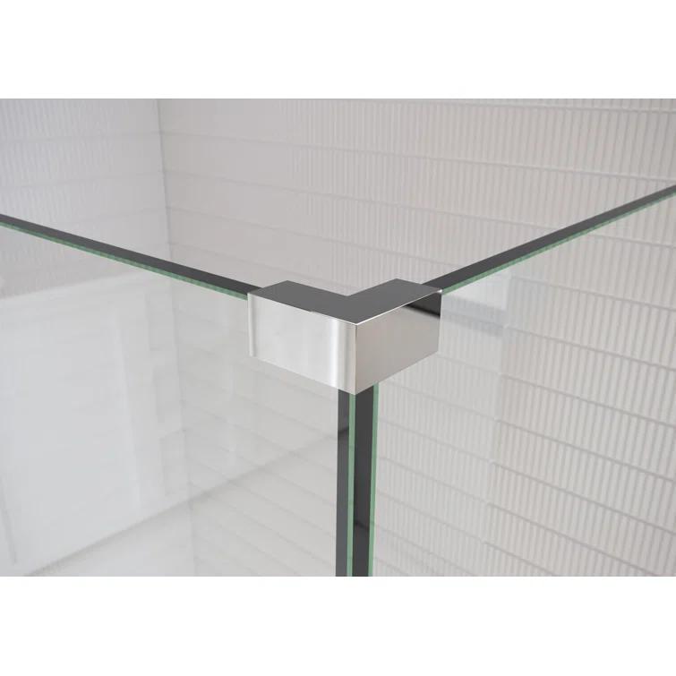 Illume 37 in. x 35 in. x 78 in. 90-degree Fully Frameless Wall Hinged Glass Shower Enclosure