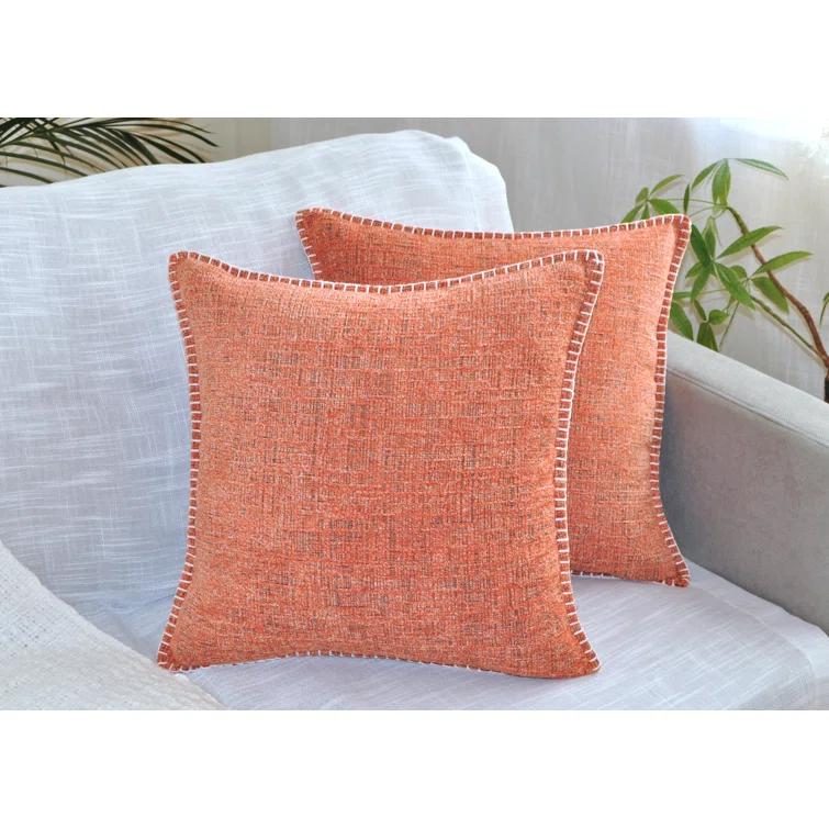Oveesha Soft Textured Chenille Pillow Covers Set of 2 Cozy Cushion Covers