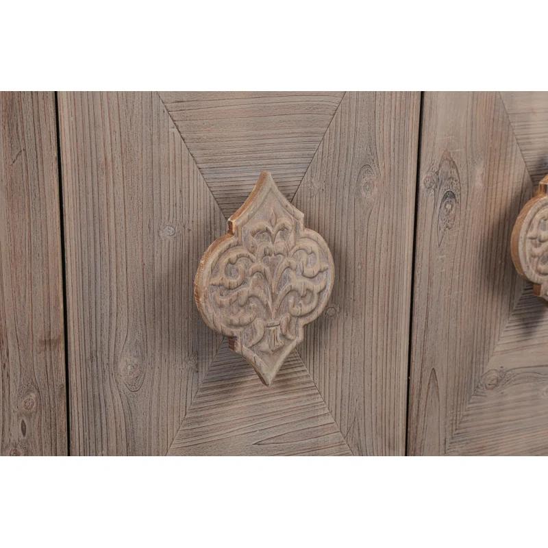 Bungalow Rose Antique Four Door Cabinet For Living Room