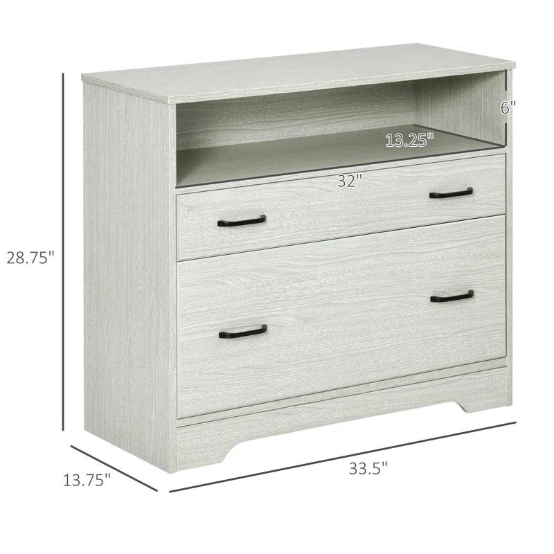 Vinsetto 33.5'' Wide 2 -Drawer File Cabinet