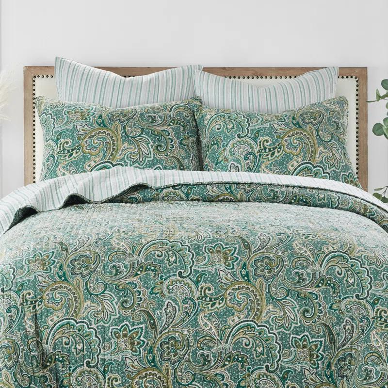 Levtex home Kimpton Green King Quilt Set