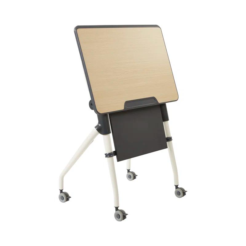 ECR4Kids ECR4Kids Nesting Student Desk, Portable Table, Maple/Grey