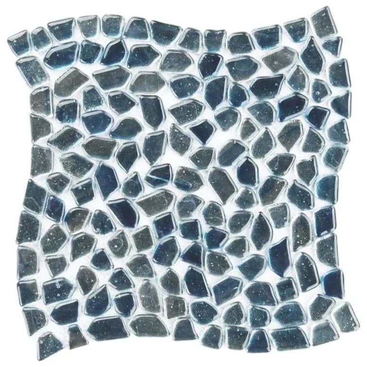 Bond Tile Fractal Pebble 11.88 in. x 11.88 in. Polished Glass Wall Mosaic Tile (0.98 Sq. Ft. / Each) | Wayfair