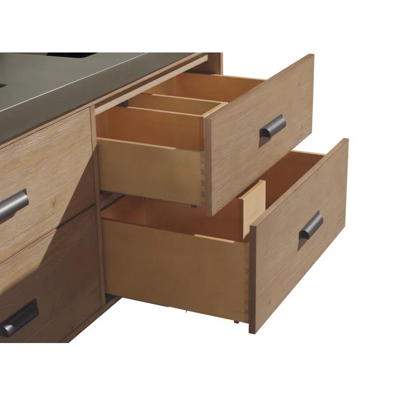 Sand & Stable™ Clary 55'' Double Bathroom Vanity with Concrete Top