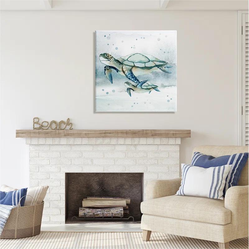 Stupell Industries " Baby Sea Turtle Bubbles " by Janet Tava