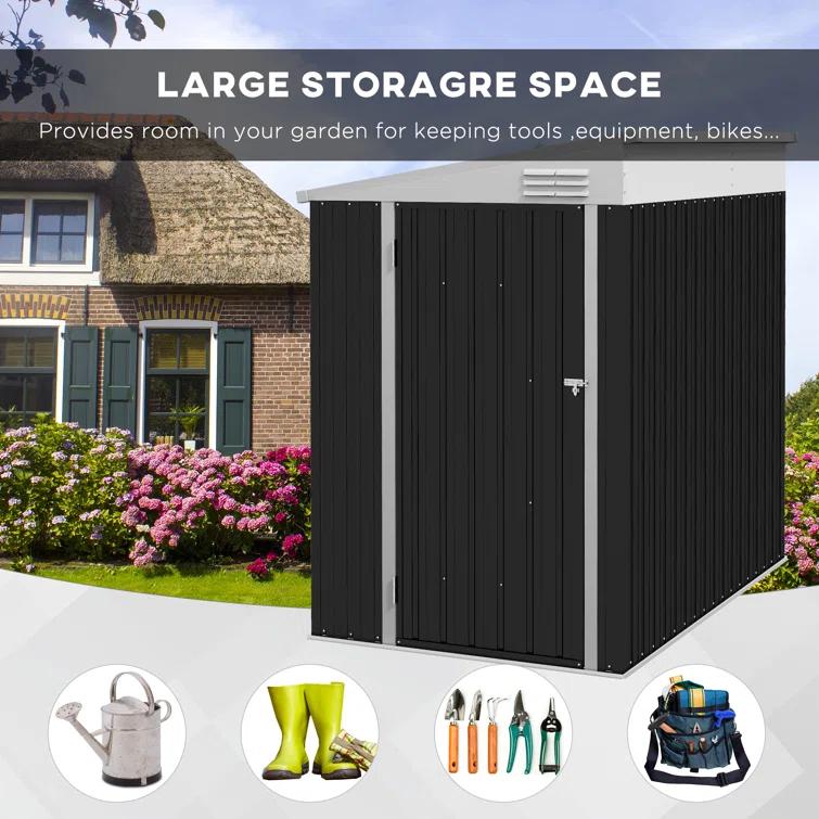 Outsunny Metal Lean-to Storage Shed
