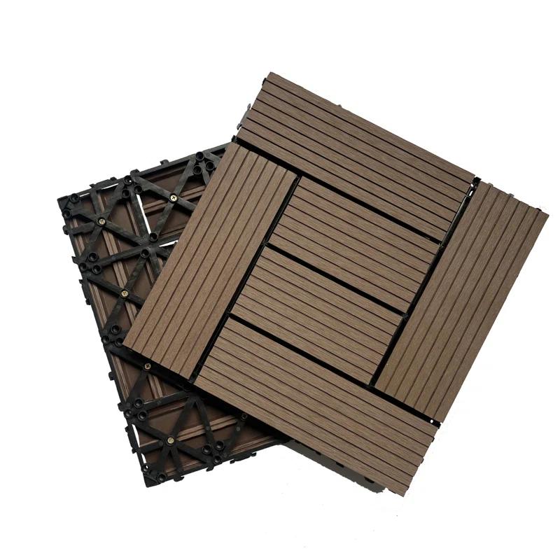 Wood Garden Wood Plastic Composite Deck Tiles, Composite Decking Resist Rust, Water, Weather, Indoor&Outdoor, DIY Interlocking Decking Tiles, Floor Tile(Set of 20)