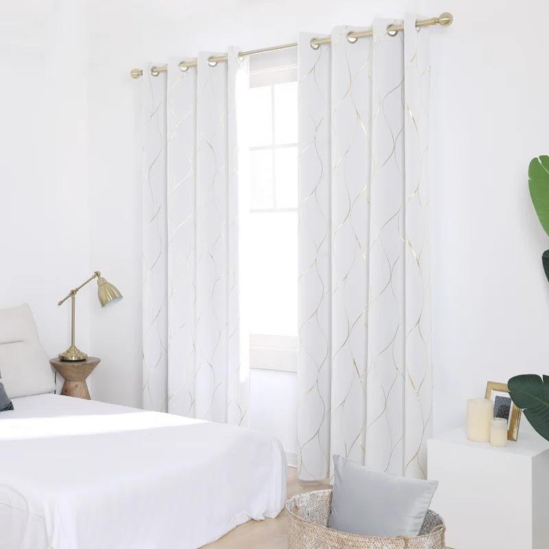 Everly Quinn Boulus Polyester Room Darkening Curtain Pair