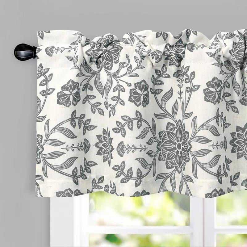 Twyla Floral Tailored 52'' W Window Valance