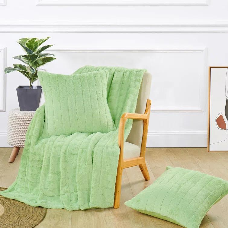 Home Soft Things Luxury Rabbit Faux Fur Throw Blanket & Reviews | Wayfair