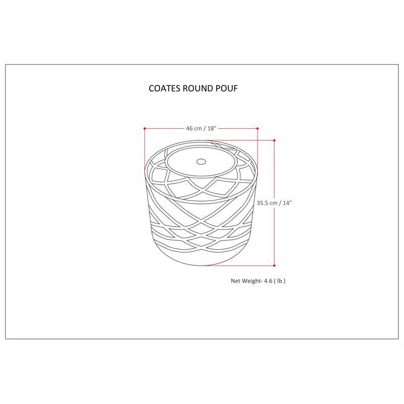 Simpli Home Coates Upholstered Pouf