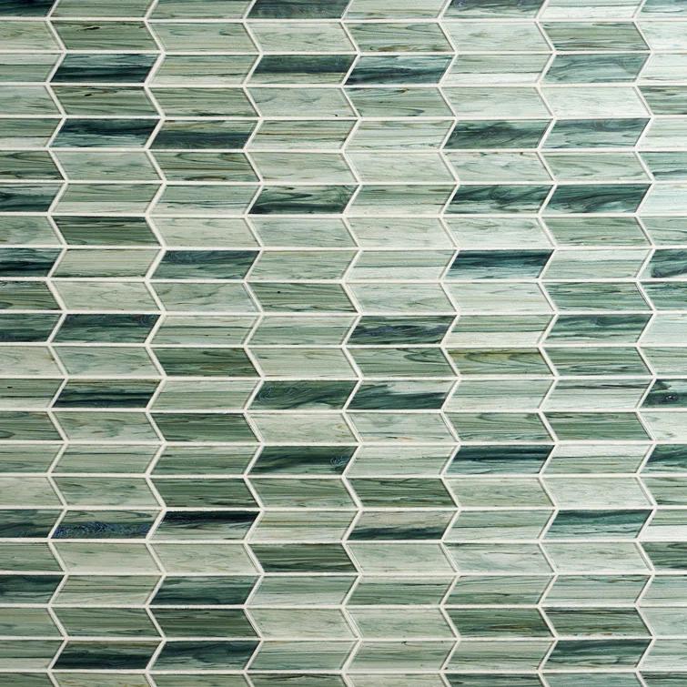 Bond Tile Tara Chevron 11.73 in. x 11.74 in. Molten Glass Mosaic Wall Tile (0.96 Sq. Ft. / Sheet)