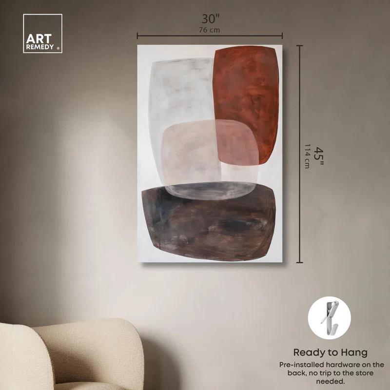 Art Remedy Dynamic Triangles Canvas Earthy Abstract Art by Art Remedy