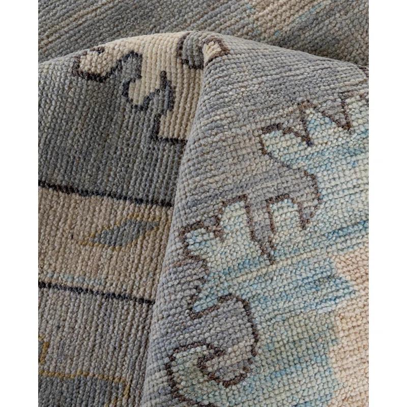 Solo Rugs One-of-a-Kind Rectangle 10' X 14' Wool Area Rug Light Gray/Light Blue/Beige/Ivory
