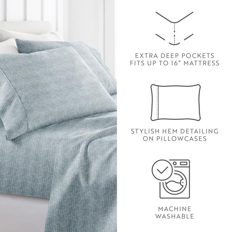 IEnjoy Home 4 Piece Delicate Details Pattern Sheet Set & Reviews | Wayfair