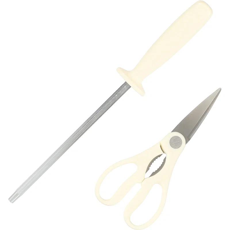 Oster Oster Evansville 14 Piece Stainless Steel Blade Cutlery Set in White