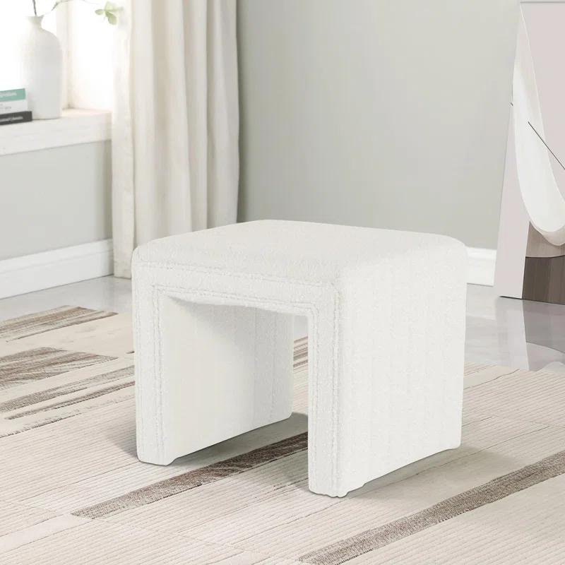 Hokku Designs Modern Channel Tufted Ottoman for Living Room & Bedroom
